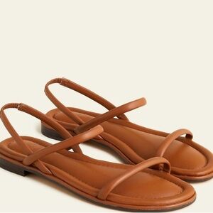 J. Crew Menorca Padded Slingback Sandals in brown leather